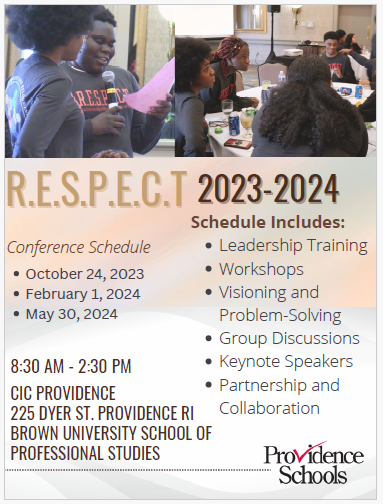 RESPECT student leadership conference will take place on October 24, February 1, and May 30th.